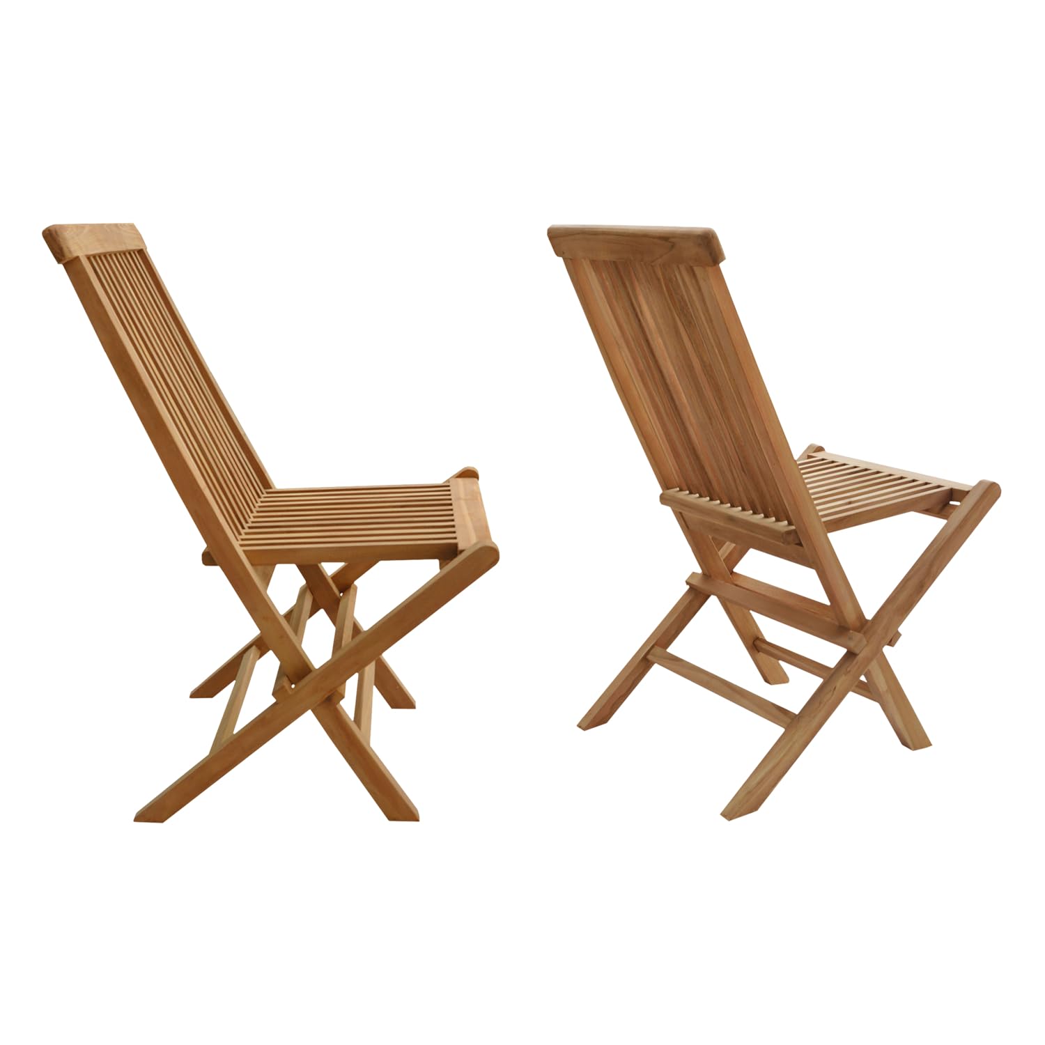 Set di 6 sedie da giardino pieghevoli in legno di teak grigio 56x61x89 cm