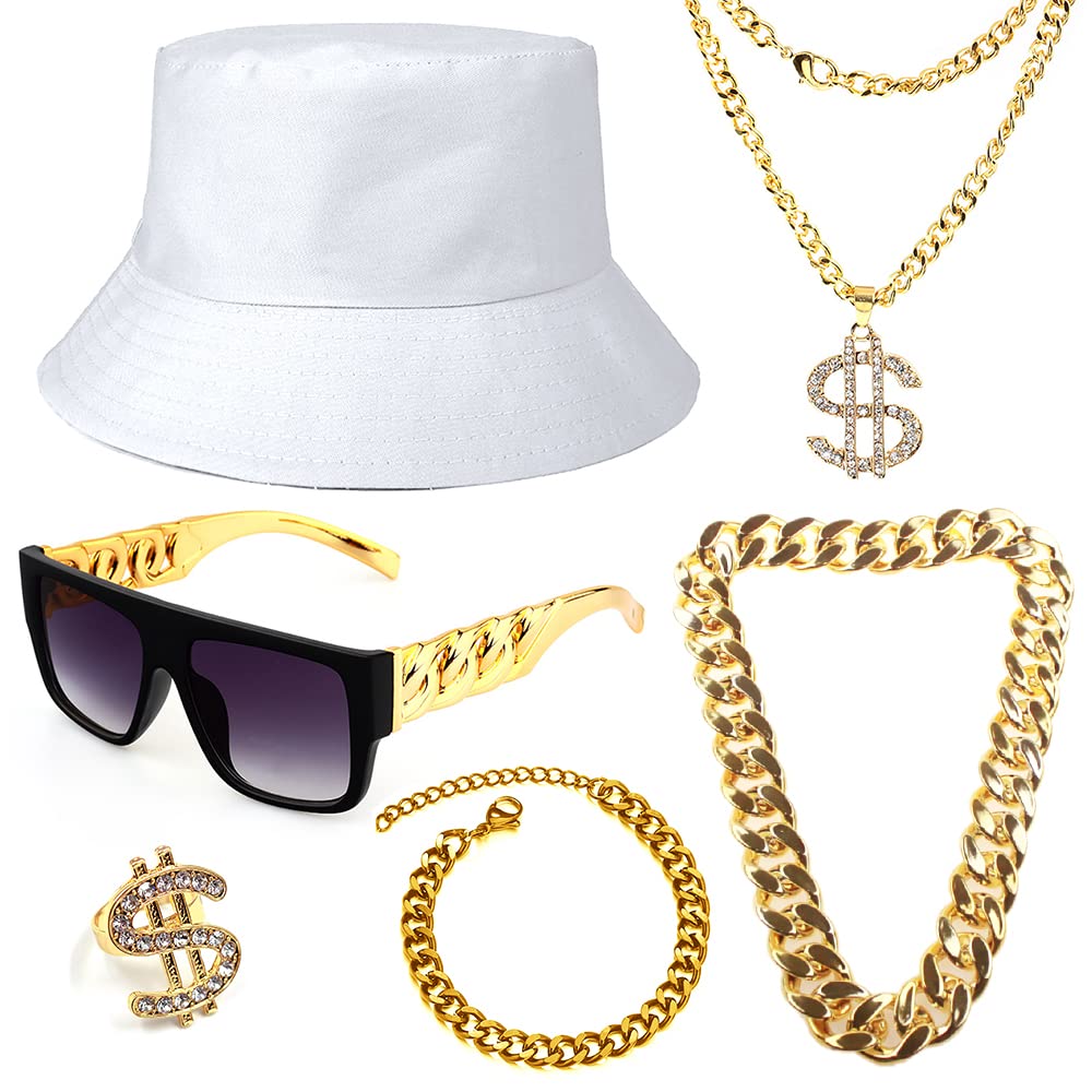 Snapklik.com : Hip Hop Costume Kit 80s 90s Rapper Accessories Bucket ...