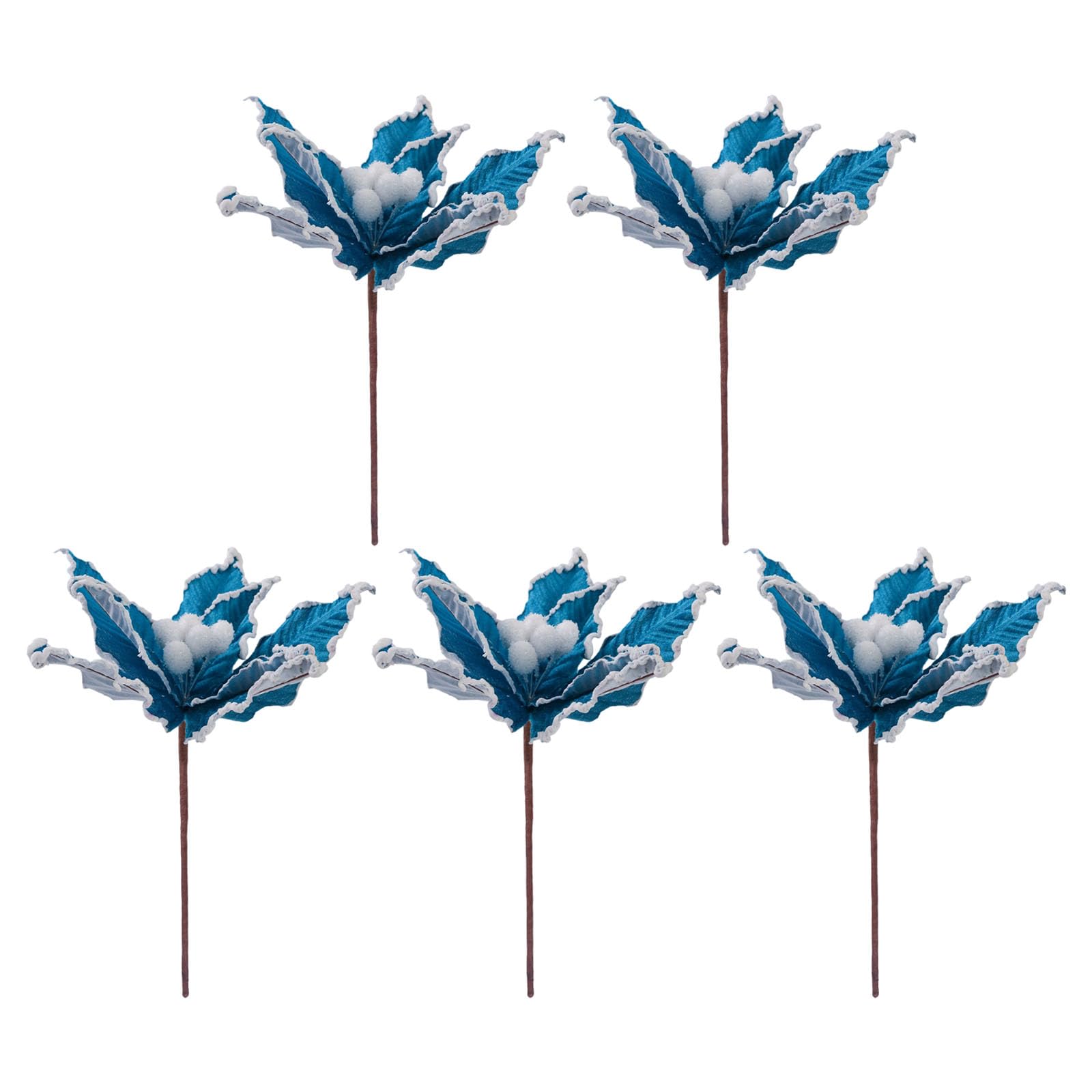 Xjdzineq 5 Christmas Decorative Posies with Flexible Substrates for Tree Wreath Gathering Arrange Recyclable Faux Inflorescences Realistic Faux Holiday Arrangements