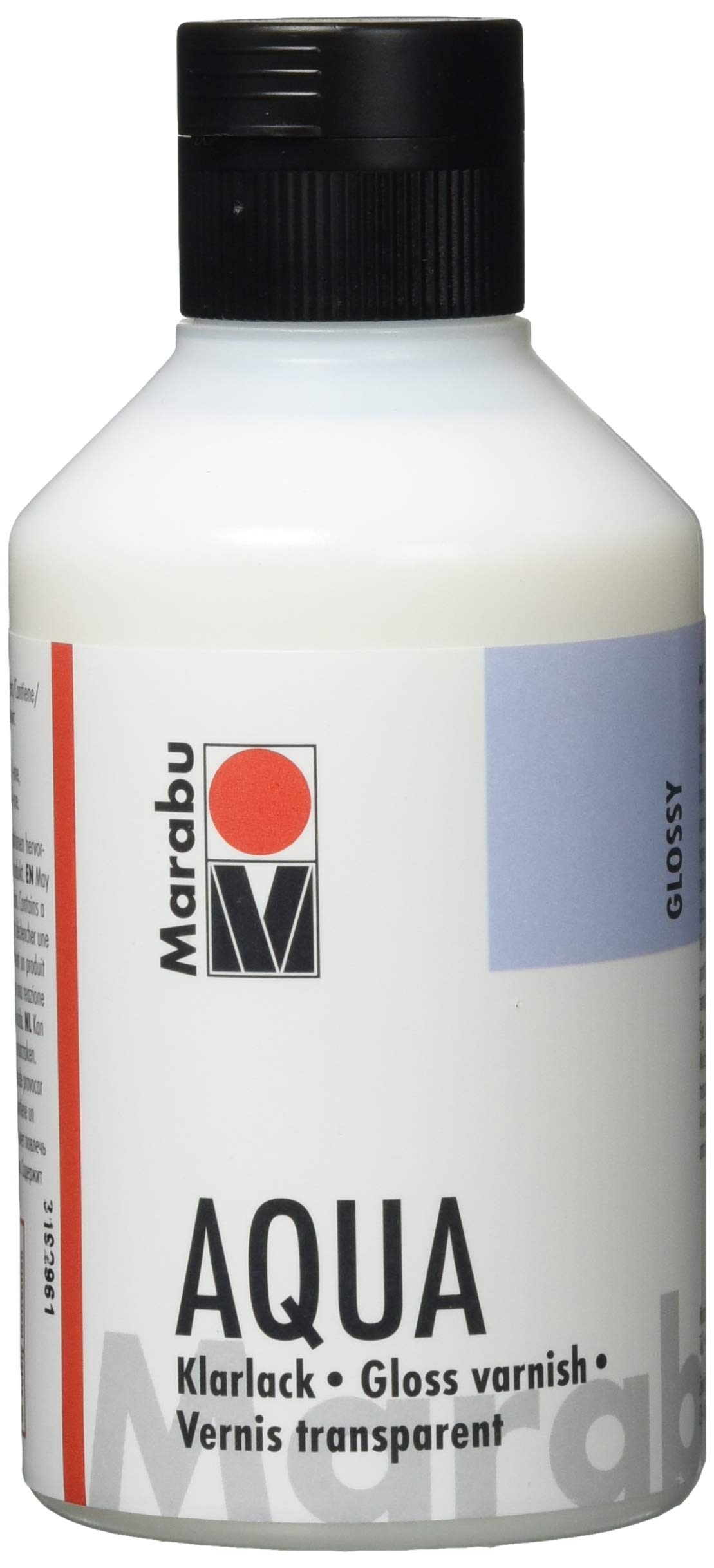 Marabu 11350013000 - bezbarwny lakier bezbarwny aqua bezbarwny, butelka 250 ml, lakier akrylowy na bazie wody o wysokim połysku, do hobby i spędzania wolnego czasu, do lakierowania wielu prac ręcznych