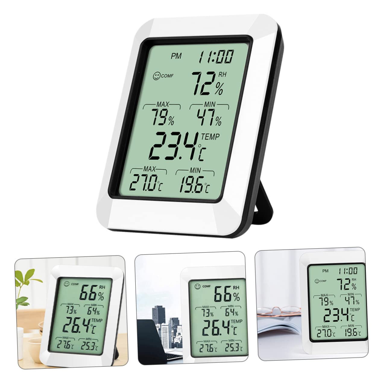 BESPORTBLE 2stücke Digitales Thermometer Mit Hygrometer Temperatur Und Luftfeuchtigkeitsmonitor Kompakt Und Tragbar Für Zuhause Ohne Batterie