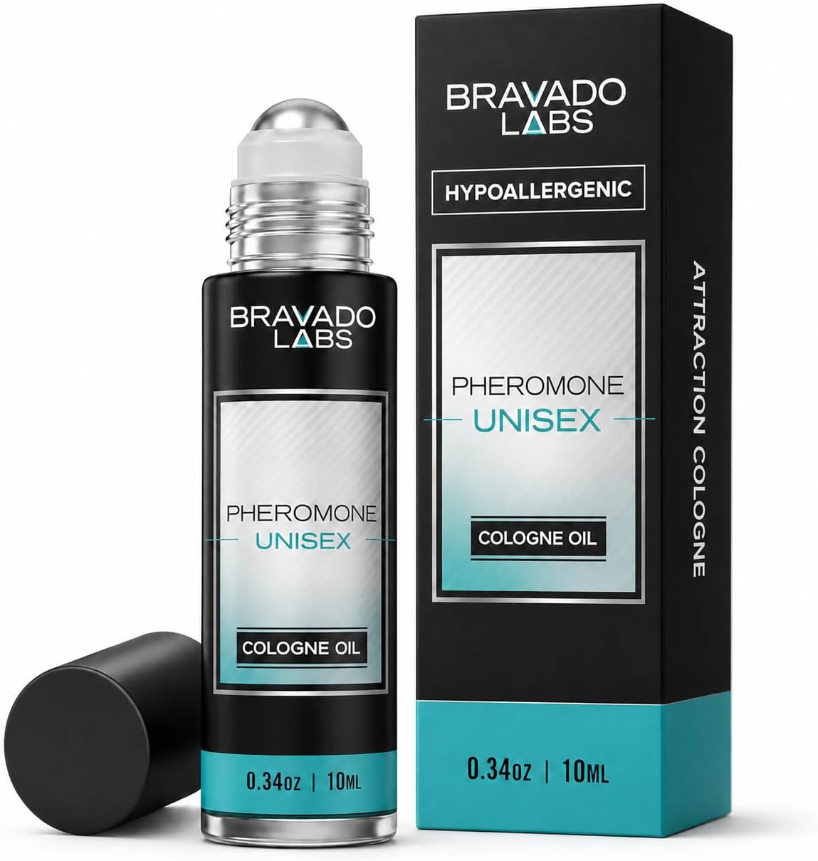 Bravado Labs Pheromone Cologne for Men - Unisex Cologne with Enhanced Scents - Roll On Perfume Oil for Confidence and Appeal - 10ml