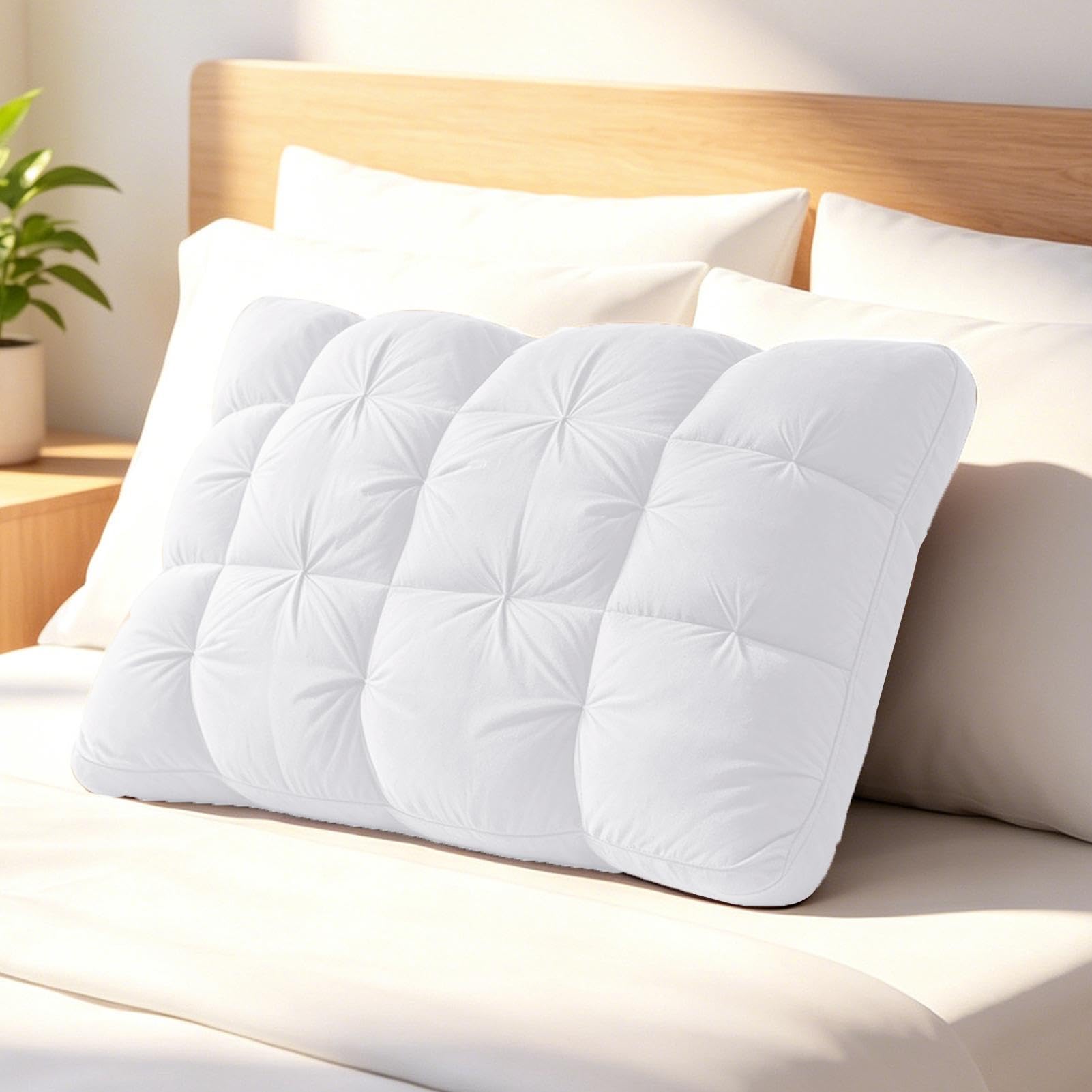 Almohadas Para Cama Cojín Transpirable de Soporte | Almohadas de Dormitorio Para los Adultos que Duermen, el Cuello, la Zona Lumbar, las Piernas, la Lectura, el Hogar, Hotel y