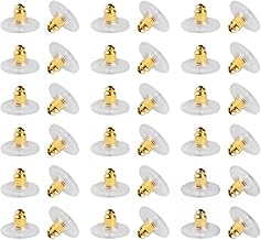 I Jewels Womens 50 Pcs Bullet Clutch Earring Backs - Secure and Comfortable Earring Backings with Silicone Pad and Rubber Stoppers for Stud Earrings - Silver (1)