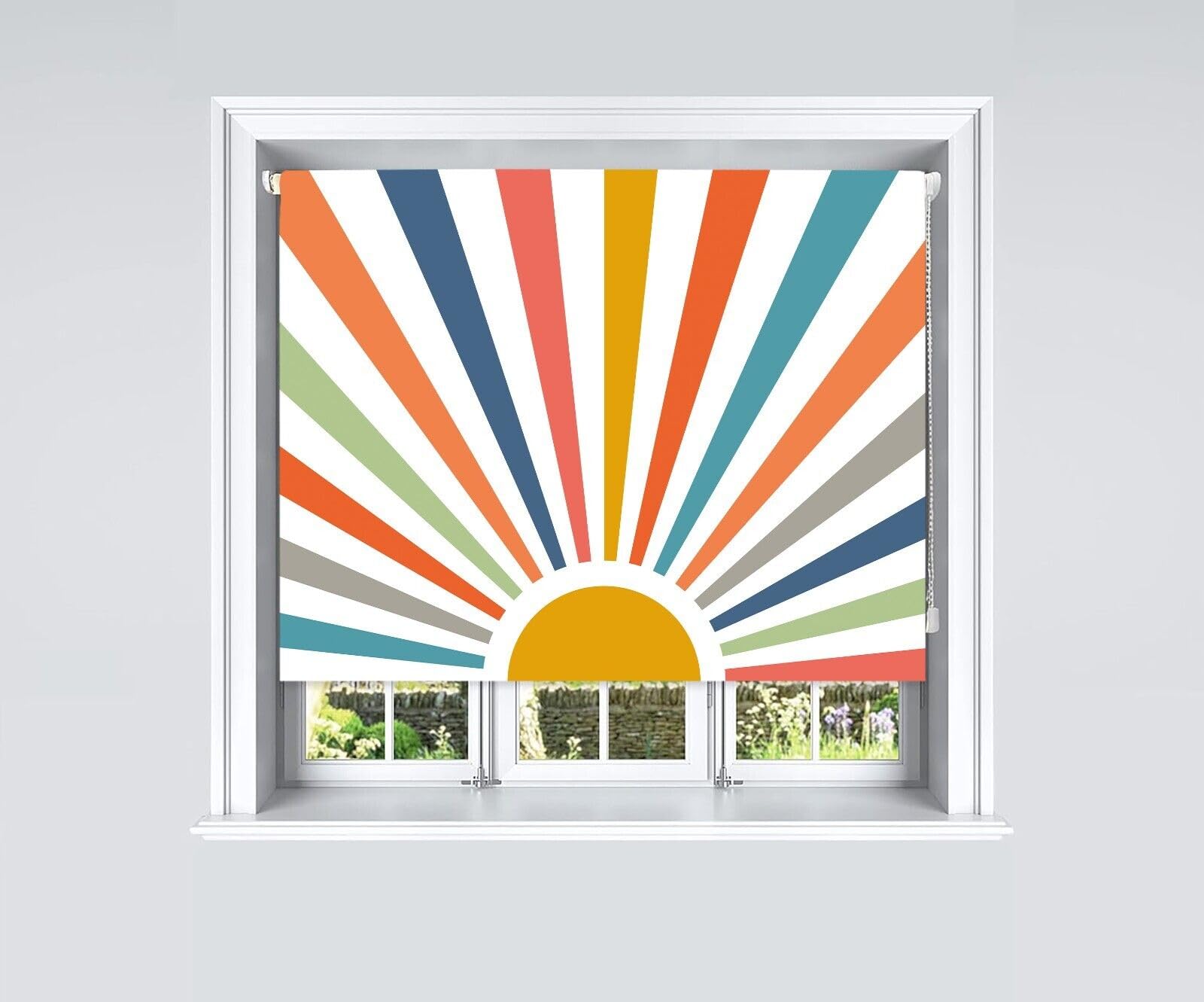 Lister Cartwright Blackout Roller Blinds Windows Child Safety Fitting Included Beautiful Design, Painted Sun 180 x 160 cm — image 1