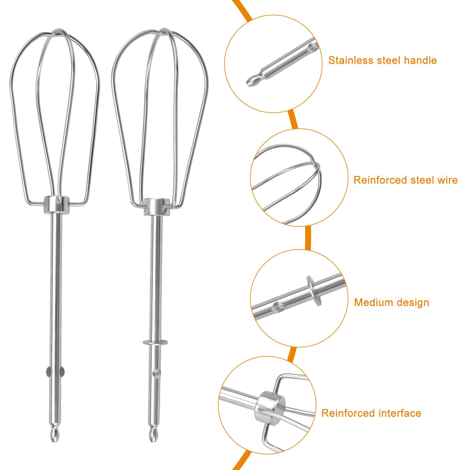 Lot De 2 Batteurs En Acier Inoxydable 304 Pour Mixeur à Main Kenwood - Accessoires Fouet Mélangeur Puissants Et Durables