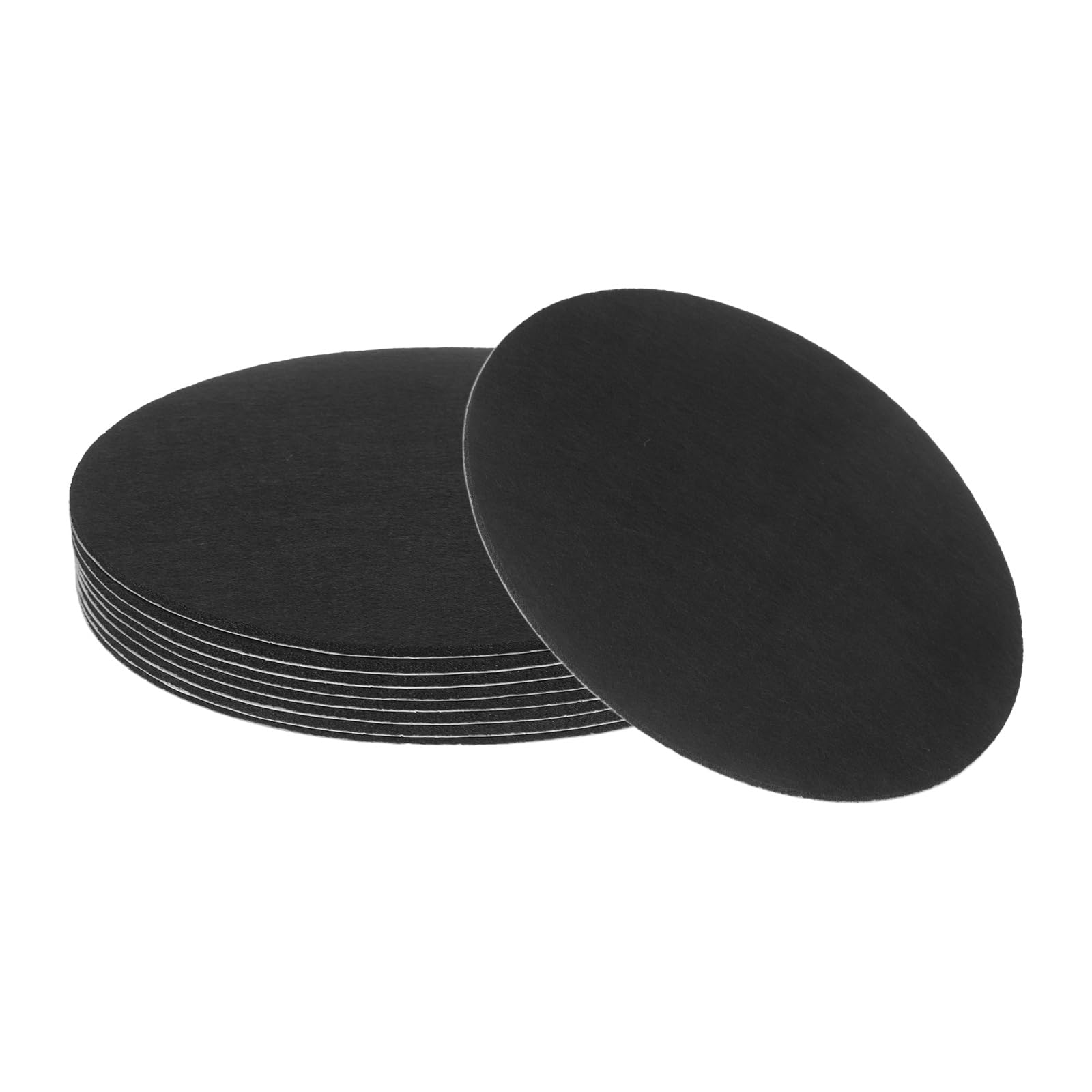 sourcing map 8Pcs Non Slip Felt Furniture Pads, 191mm Round Self Adhesive Felt Bumpers Noise Reducing Furniture Feet Floor Protector for Chairs Tables Furniture Legs (Black 3mm Thick)