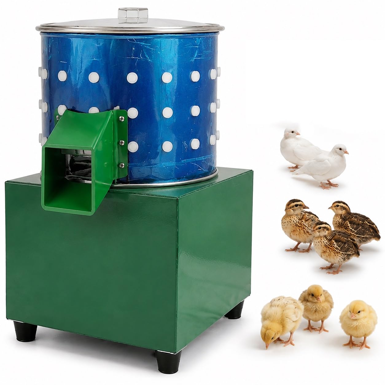 Máquina Desplumadora de Aves de Corral, Desplumadora de Pollo Eléctrica | Fabricada en Acero Inoxidable con Sistema Automático para Facilitar el Procesamiento de Aves en Granjas y Hogares(0.5kg)