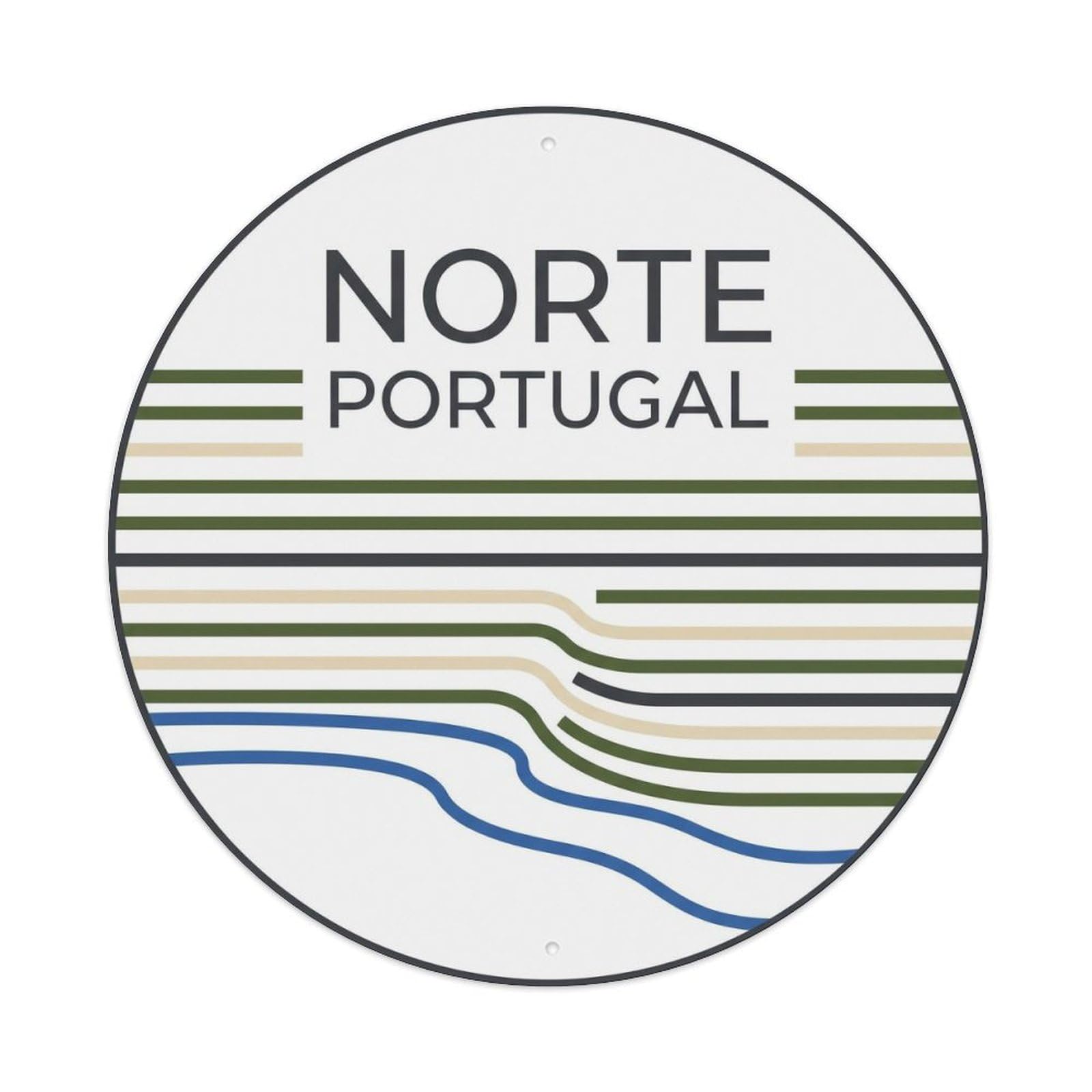 Olhnbad Style Portugal Minimal Norte Terraces Landmark Metal Tin Sign