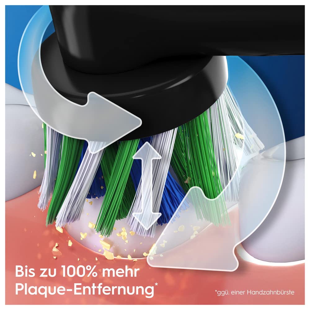 Oral-B Pro Series 3 3500 Elektrische Zahnbürste oder Electric Toothbrush, mit 3 Putzmodi und visueller 360° Andruckkontrolle für Zahnpflege, Reiseetui, Special Edition, Designed by Braun, Schwarz