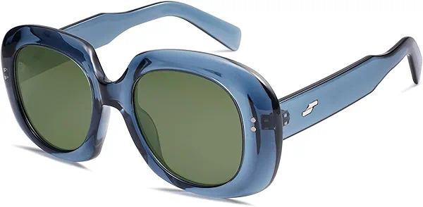 SOJOS Sunglasses for Women & Men, Round, Thick, Polarized Lens, Trendy, Oversized Shades SJ2317