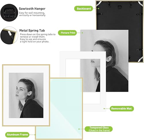 Vista 292 de Golden State Art - Portarretratos de aluminio de 18 x 24 pulgadas - con paspartú para fotos de 16 x 20 pulgadas o sin paspartú para póster de 18 x