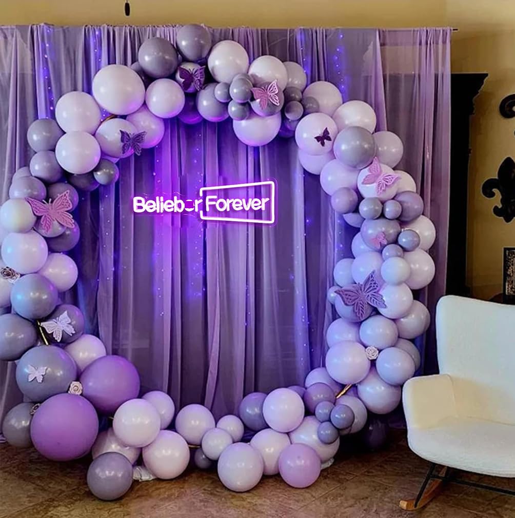Belieber Forever Neon Sign – Lampada da parete a LED per camera da letto, dormitorio, decorazione per feste, pop star canadese, regalo artistico