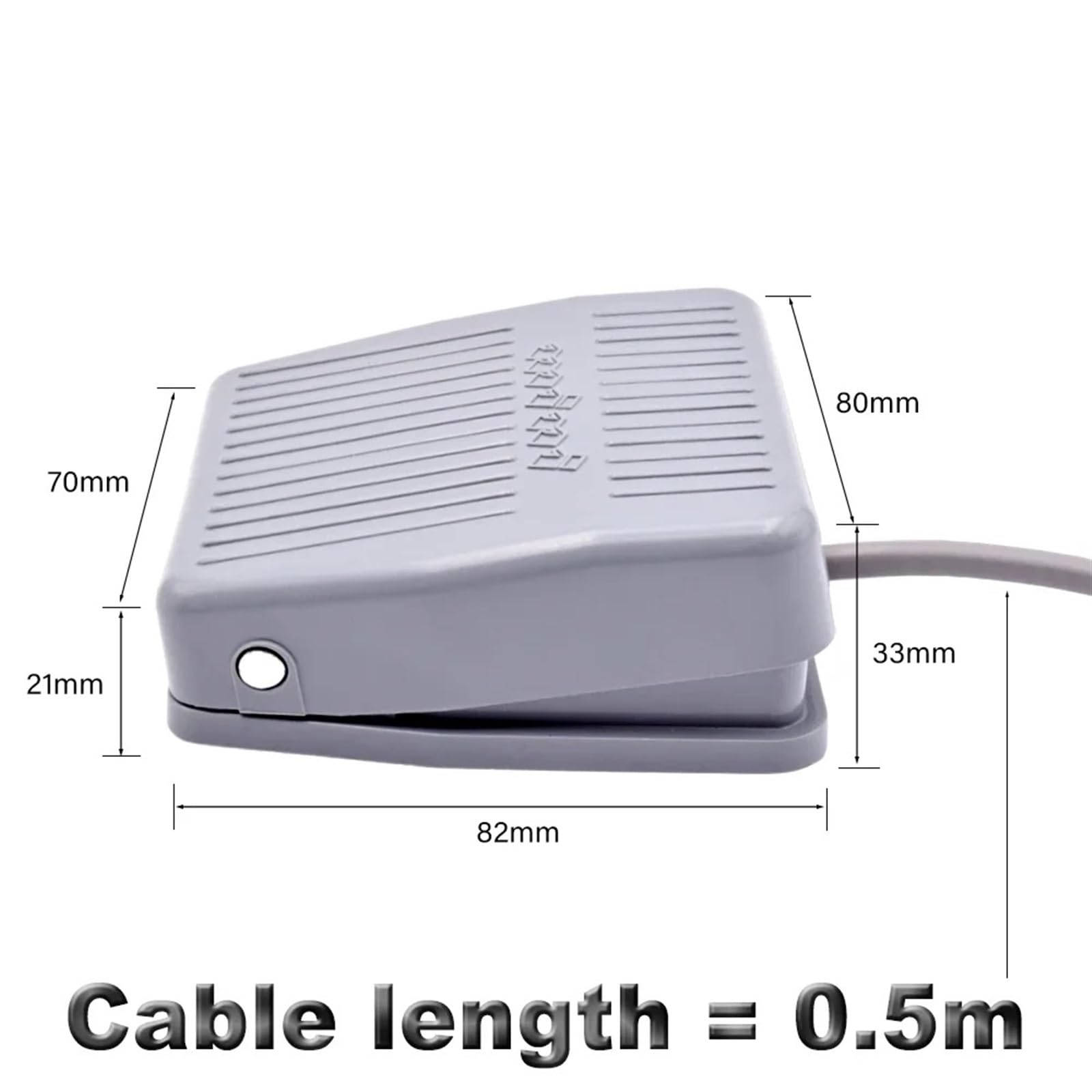 Plastikowy elektryczny przełącznik nożny przełącznik z regulacją nożną 220V AC 10A chwilowy włącznik-wyłącznik nożny szary 1 sztuk (0.5m)