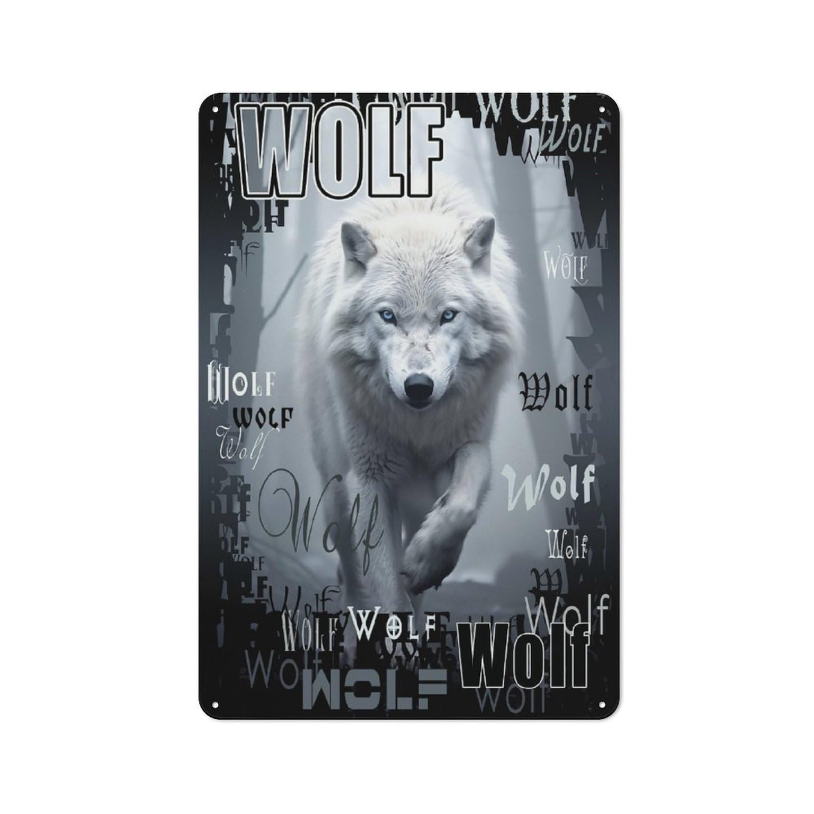 Junmoney Style-20 Outdoor Room Shed Metal Sign 30X20cm Featuring White Wolf Graphic, Shed Wall Decor For Shed, Garden Room, Porch Or Garage