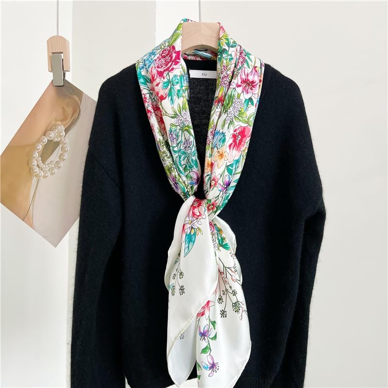 100% Pure Mulberry Silk Scarf 43”*43” Large Square Lightweight Headscarf Women’s Hair Wraps Shawls with Gift Packed - Image 2