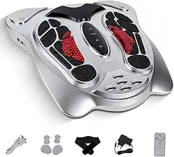 Massageador de Pé, Massageador para Os Pés, Massageador Eletrico Pes, Multifuncional, Com Comando à Distância, 8 Elétrodos, 25 Modos de Massagem