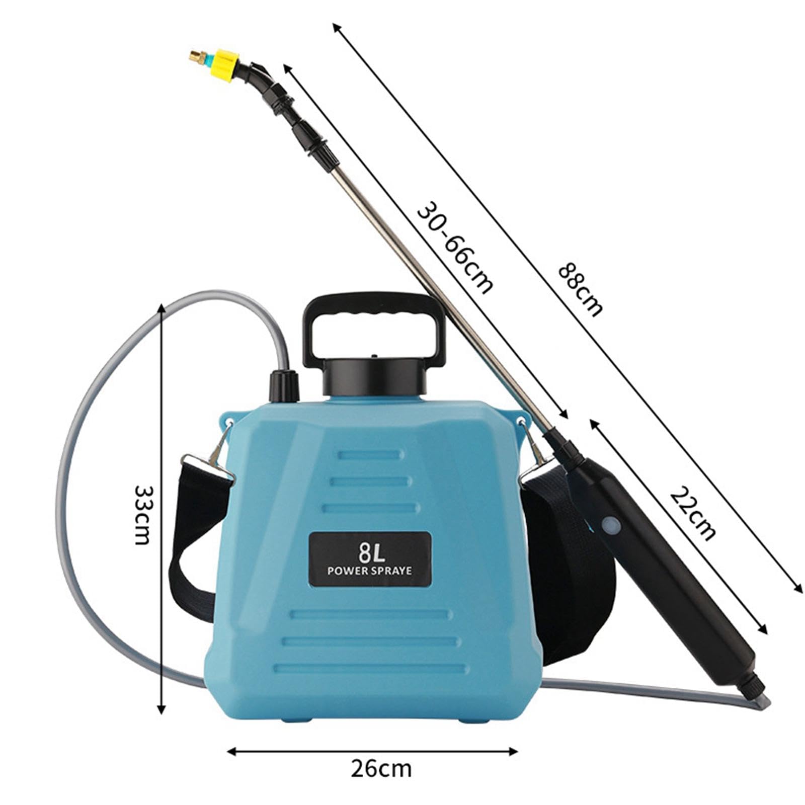 Pulvérisateur électrique à Haute Performance pour Jardinage, Bouteille de Pulvérisation Incluse, 8 L Bleu