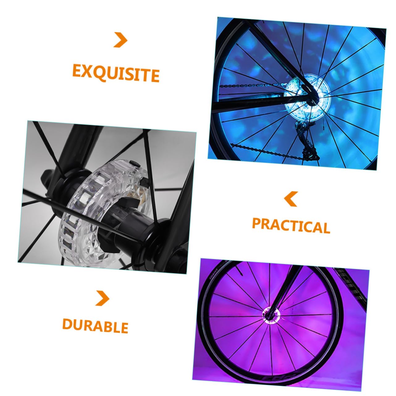 YARNOW 3pezzi per Ruote LED Ricaricabile USB e Resistente Urti Accessorio per Ciclisti Creativi e Sportivi per e