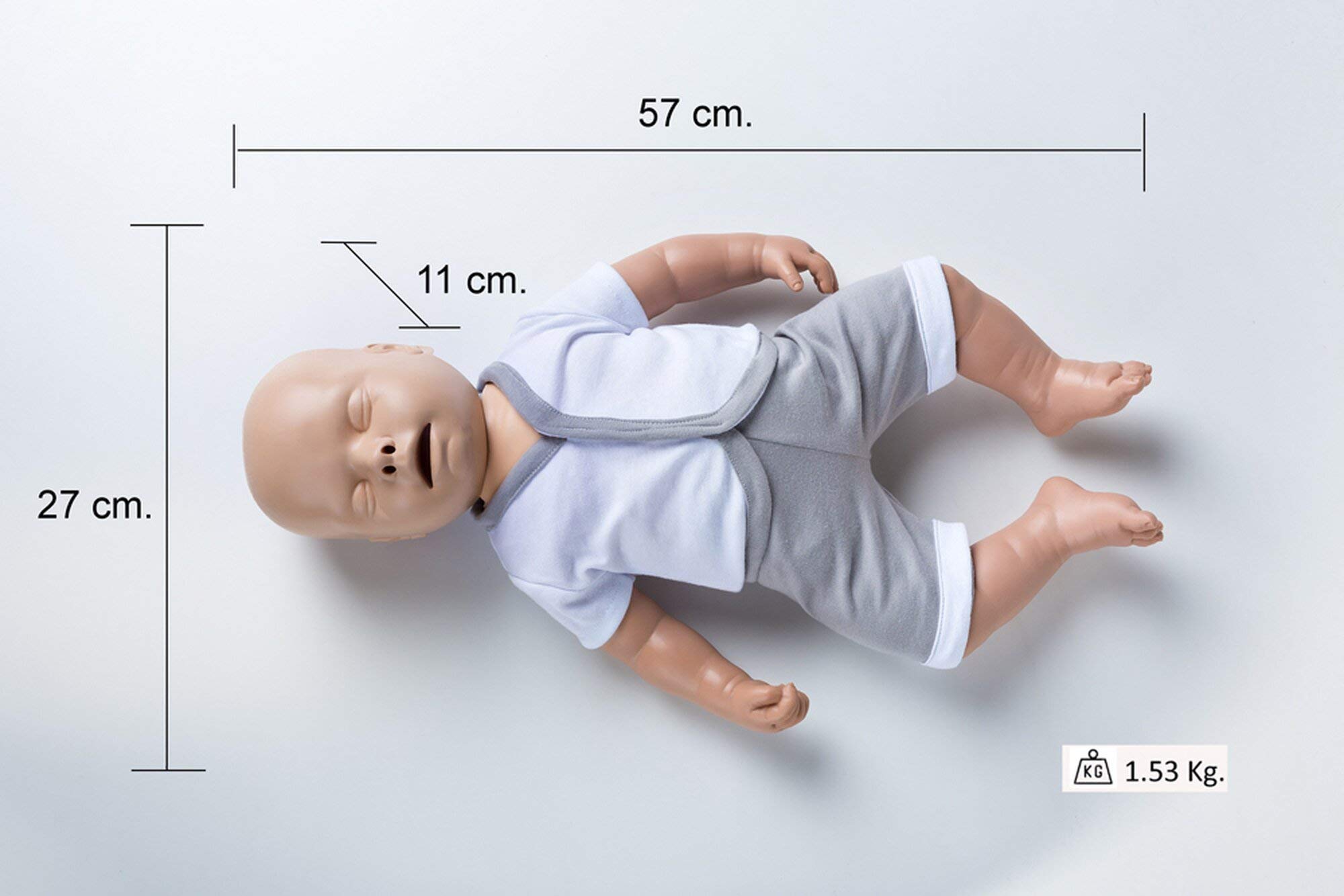 Maniquí lactante Practi-Baby para RCP y manipulación de destrucción con bolsa de transporte