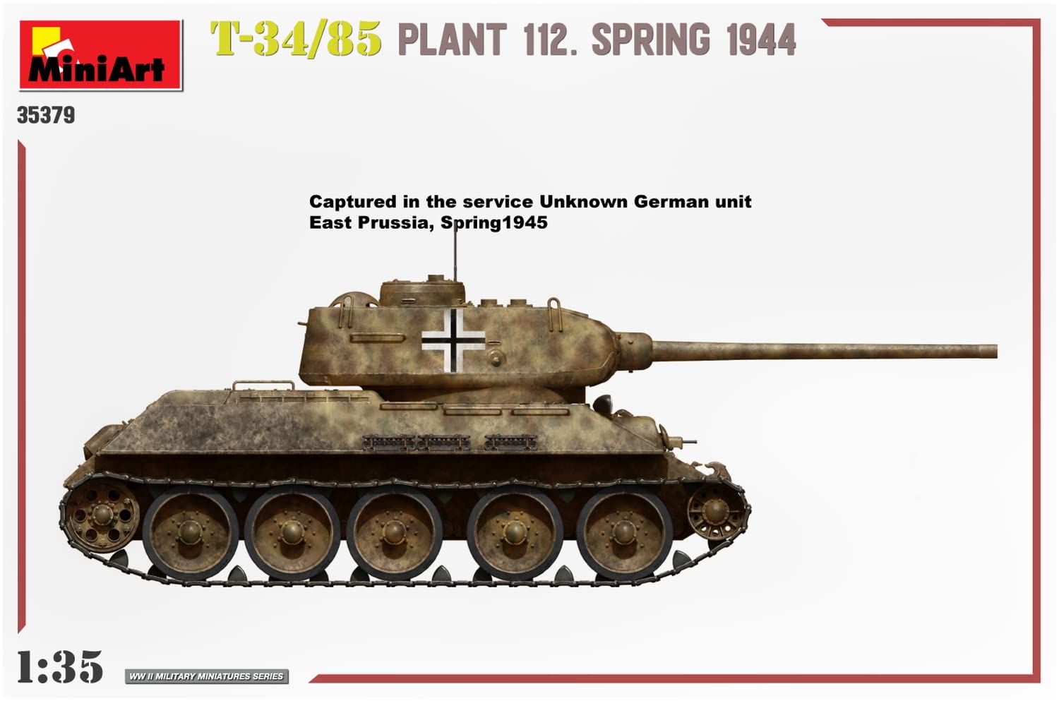 Miniart 1:35 - T-34-85 Plant 112. Spring 1944, Molded Color - Image 4