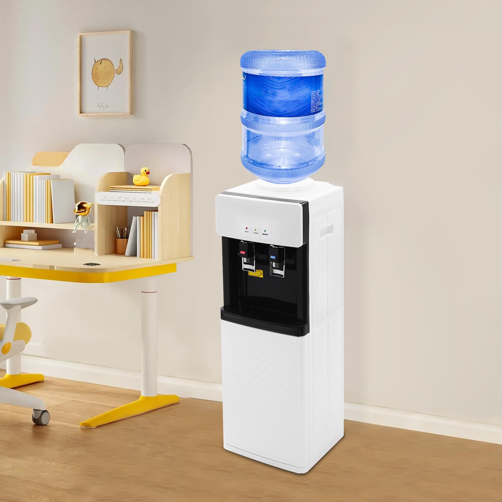 Hot & Cold Water Dispenser,Electric Water Dispenser,Freestanding Hot and Cold Water Cooler Dispenser with Storage Cabinet for Home,Living Room