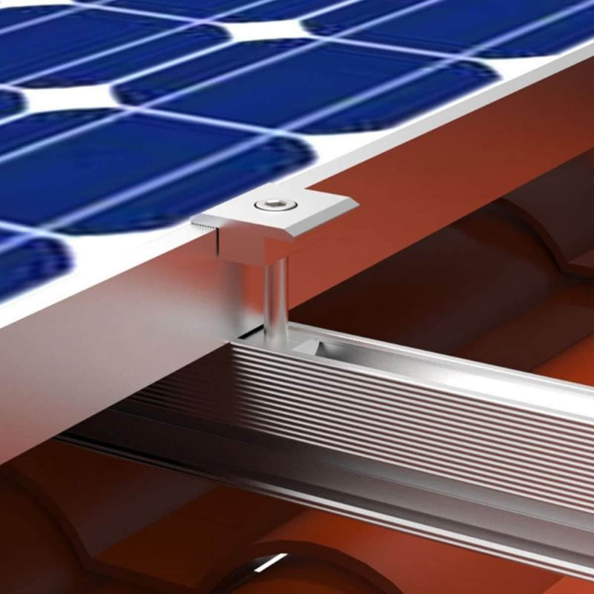 Abrazadera de panel solar sólida de 30 a 45 mm para conectar y fijar paneles solares en rieles