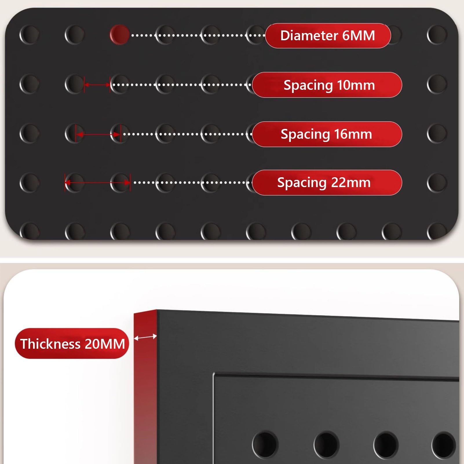 Kit Organizer da Parete con Pannello Forato, portautensili in Metallo a Parete, Pannelli forati multifunzionali per Officina Fai da Te in Garage, Facile da installare(100x40cm)