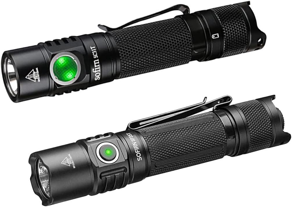 sofirn SP35T 3800 Lumens EDC Flashlight Rechargeable Bundle SC31T Tactical Flashlight 2000 Lumens