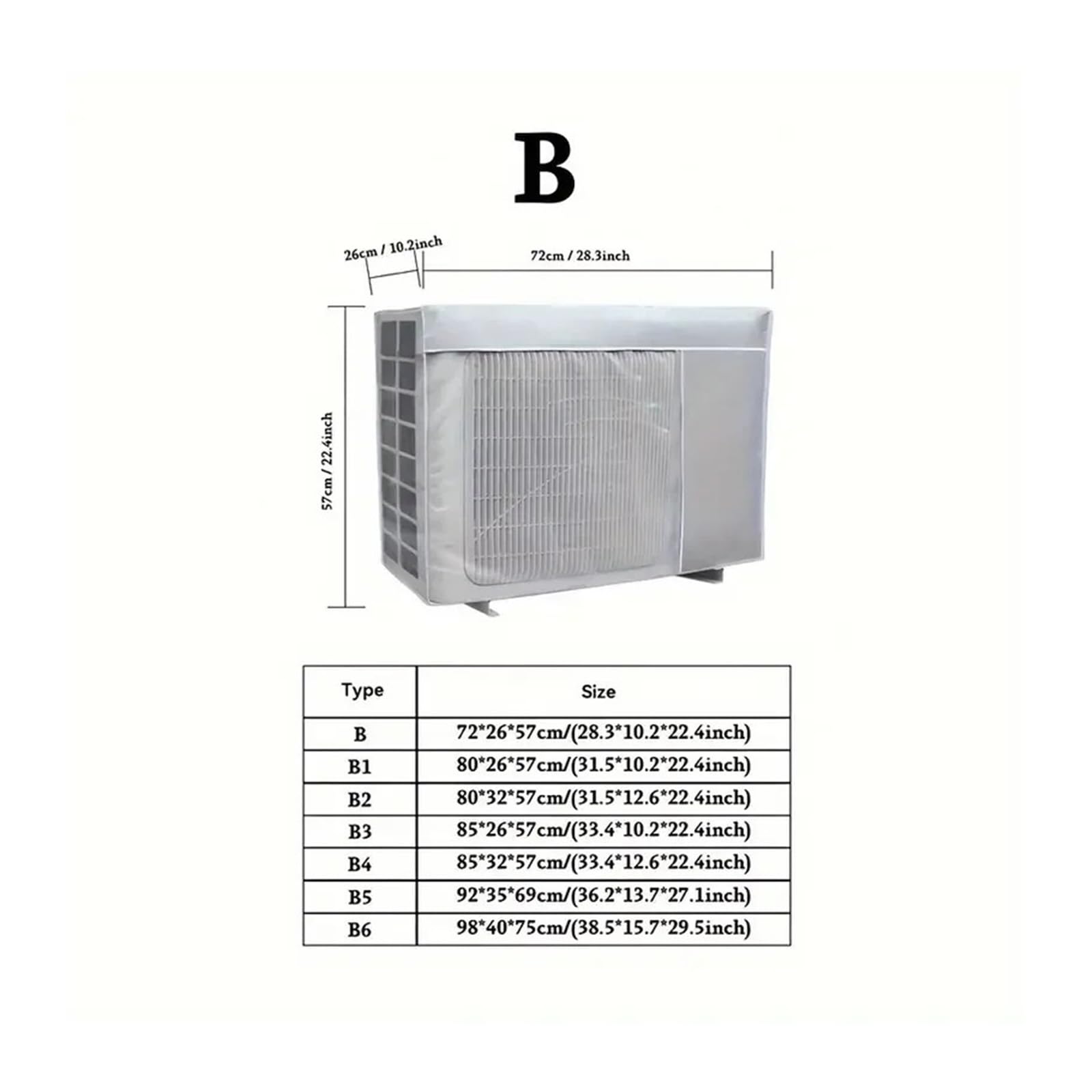 1 Stück Außenklimaanlage Außengerät Staubschutz Schutzhülle Wasserdichter Sonnenschutz(5A92x35x69cm)