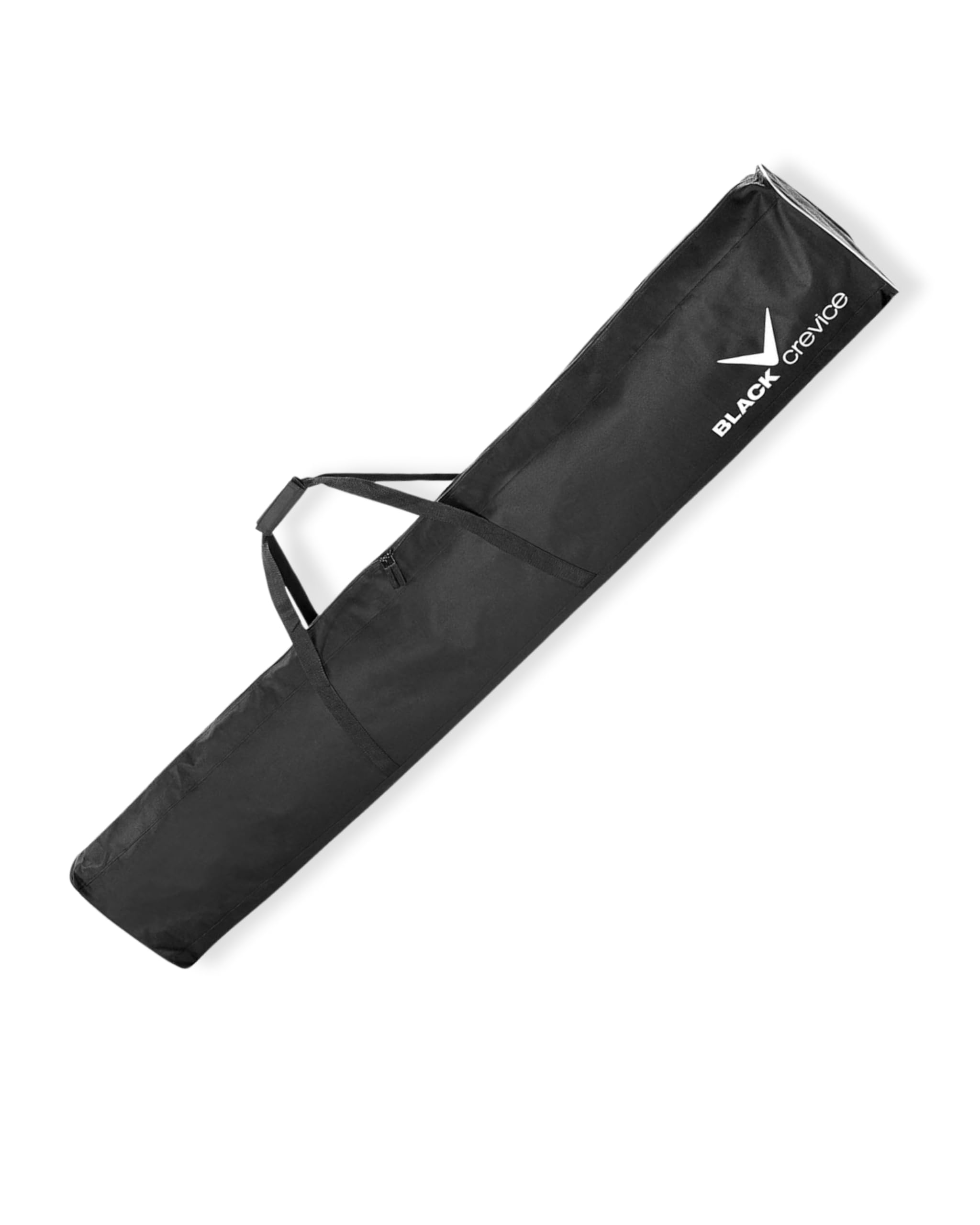 Black Crevice Skitasche I Skisack für 1 Paar Ski & 1 Paar Stöcke I robuste Skibag mit gepolsterten Doppelhaltegriffen I Ski-Tasche mit durchgängigem Doppelreißverschluss I Maße: 180x20x20cm