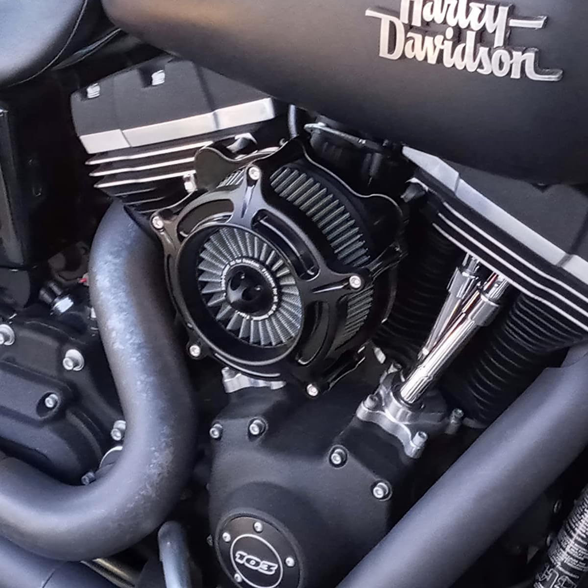 Happy-Motor Fit For Harley Touring Black Ops Air Cleaner 2000-2007, Air Intakes Flstc Heritage Softail Classic 93-15 Gray Filter