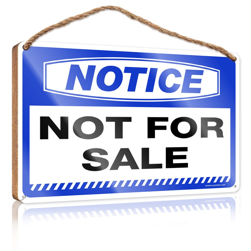 Bruntelo One Color Funny Kitchen Decor Notice Not For Sale Wooden Sign Outside Decor Restroom Sign Funny(15X28cm)