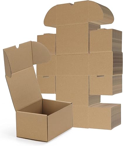 RLAVBL Juego de 40 cajas de envío pequeñas de 6 x 4 x 3, cajas de cartón corrugado marrón para embalaje, correo, negocios