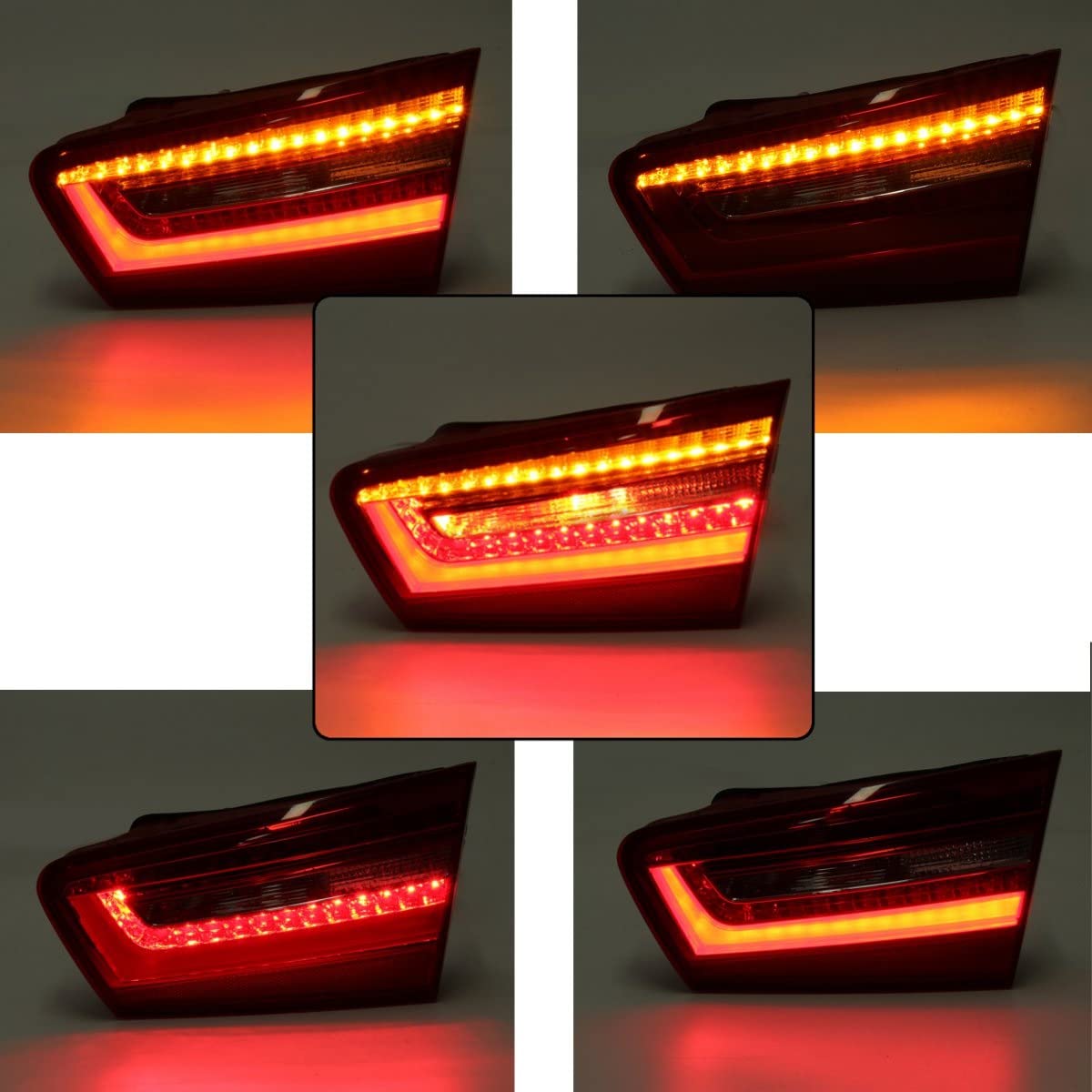 Générique Ensemble Feux Arrière Voiture 2 Pièces Voiture Feu Arrière Assemblage LED Clignotant Frein Lampe Intérieur Droit 4G5945093A 4G5945094A Pour A6 C7 2010-2016 Led Feu Arrière Auto