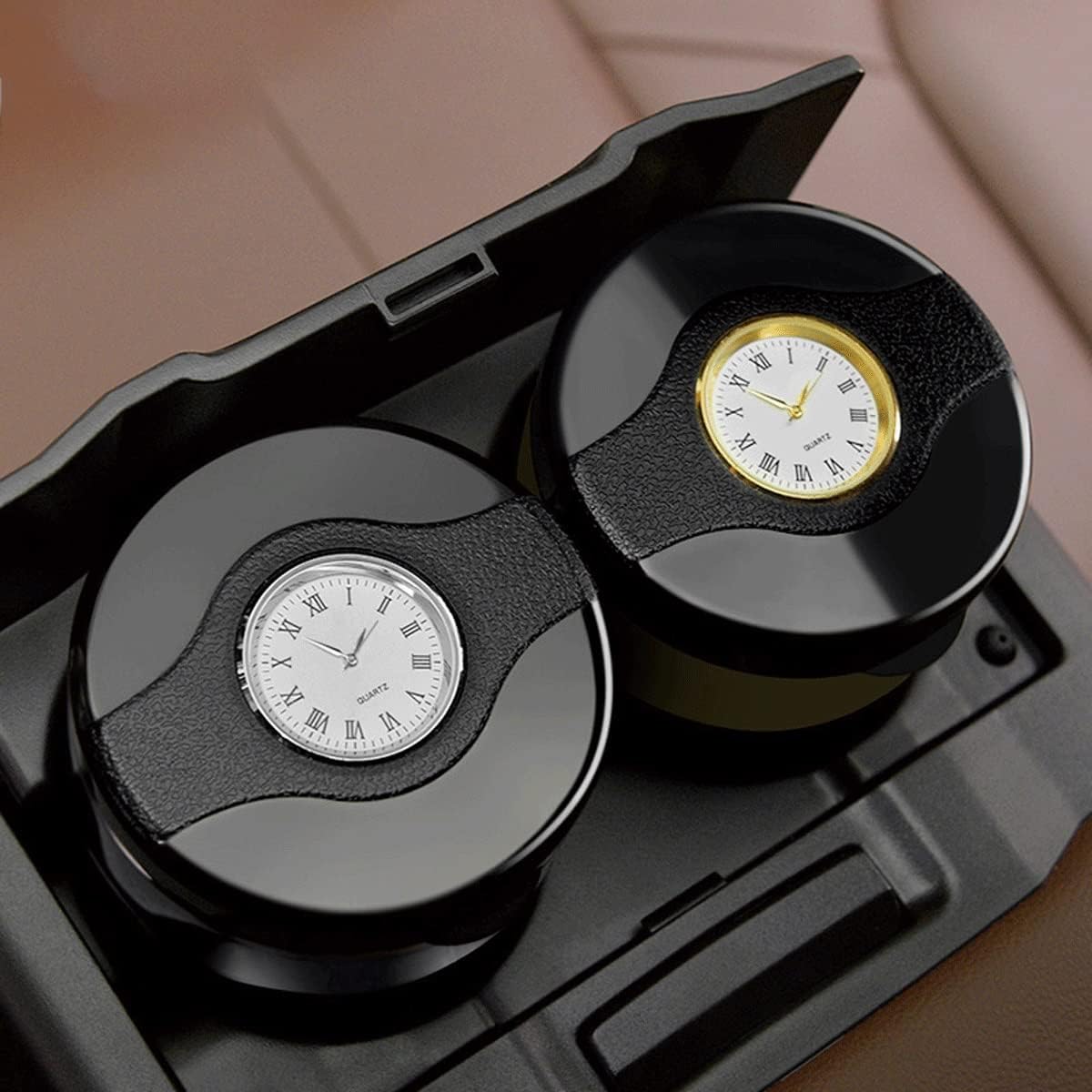 Car Ashtray, Metal Ashtray, Multi-Function Watch with Clock, Interior Accessories for Car, Home, Office and Travel