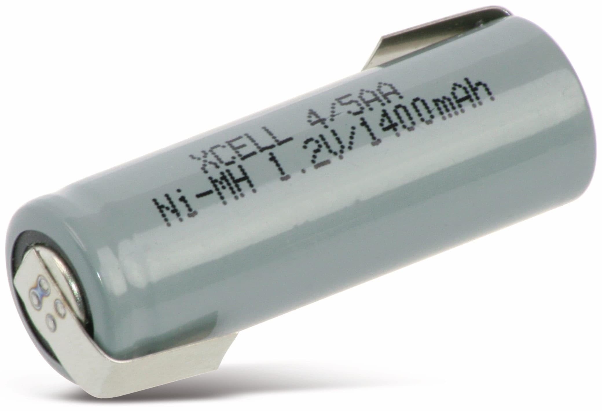 XCELL NiMH-Akku, Industriezelle – 4/5AA, Z-Lötfahne, 43 × 14,5 mm, 1,2 V, 1400 mAh