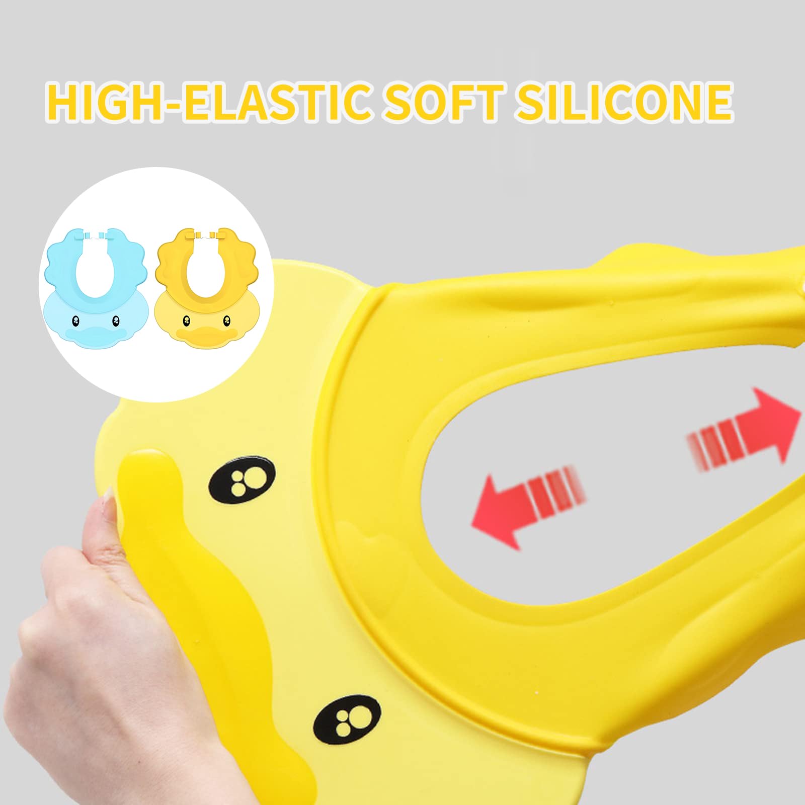 Hair Washing Aids for Kids, Baby Shower Cap Adjustable Hair Washing Shield for Kids Toddler Shampoo Cap with Ear Covers - Image 3