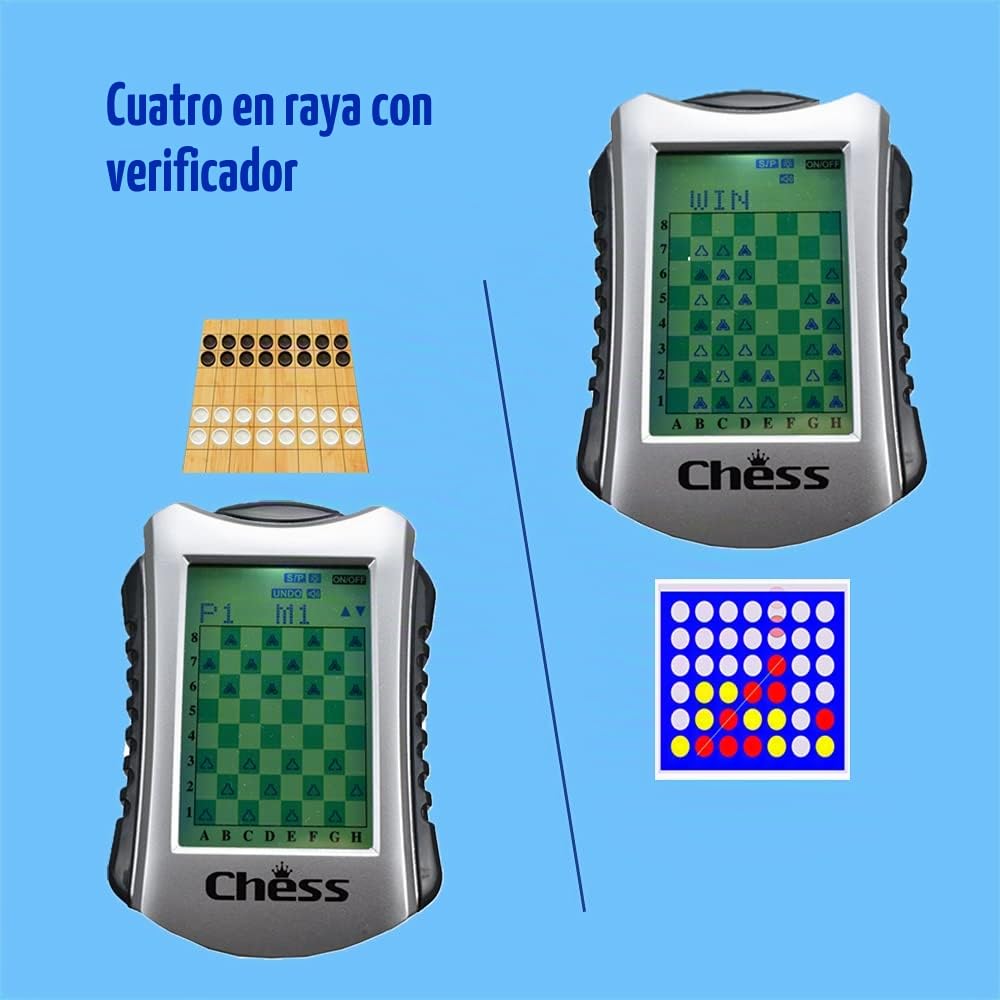 Consola de juegos de ajedrez electrónica portátil para 2 jugadores, a partir de 6 años, estrategia y diversión familiar sobre la marcha
