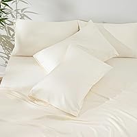 Vista 8 de PHF Juego de sábanas de 6 piezas, 100% rayón derivado de bambú, tamaño Queen, sábanas refrescantes para personas que duermen con calor, banda