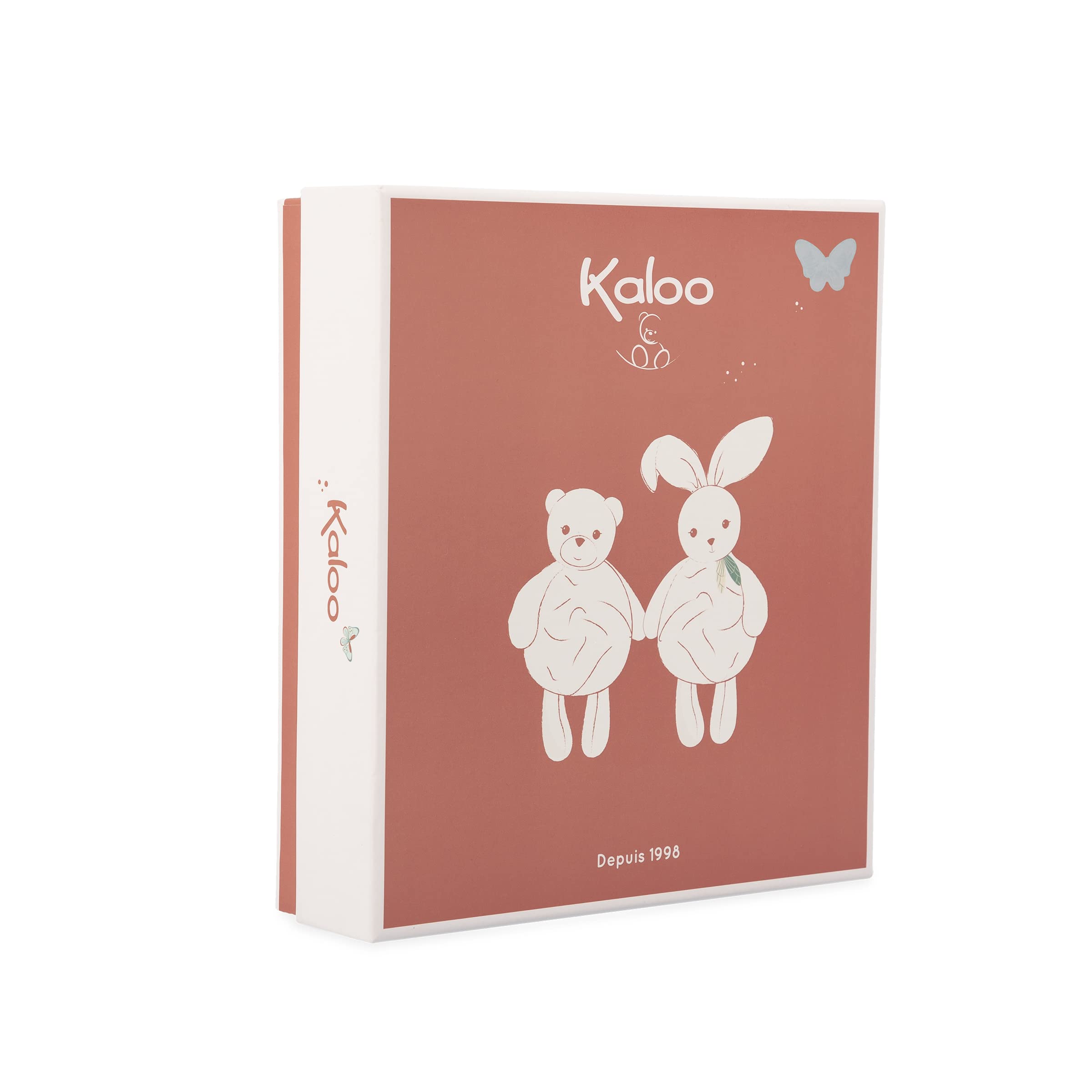 KALOO - Plume - Doudou Orso Verde 26 cm - Doudou per Neonato Ultra-Morbido - Sviluppo del Tatto - Facile da Afferrare - Cofanetto Regalo Personalizzabile - dalla Nascita, K214004