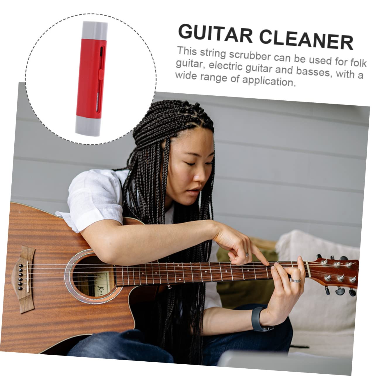 Abaodam 5pezzi Guitar String Cleaner Pratico Strumento Di Pulizia Per Chitarra Pulitore Per Corde Di Chitarra Riutilizzabile e Antiruggine Accessorio Per Musicisti Di Ukulele e Basso