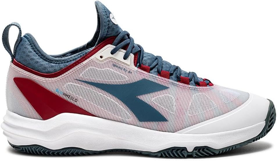 Diadora Speed Blushield Fly 4 + Clay Men Shoes (White/Oceanview/Salsa) (White/Oceanview/Salsa, US Footwear Size System, Adult, Men, Numeric, Medium, 12) - Image 3