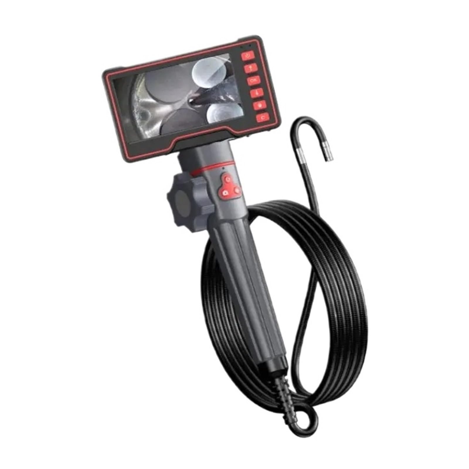 YNIYUJKL Camera, 8.5Mm Endoscope 180 Degree Turning Industrial With 5 Inch Hd Screen For Autoe Sewer Inspection,For Wall Automotive Engine