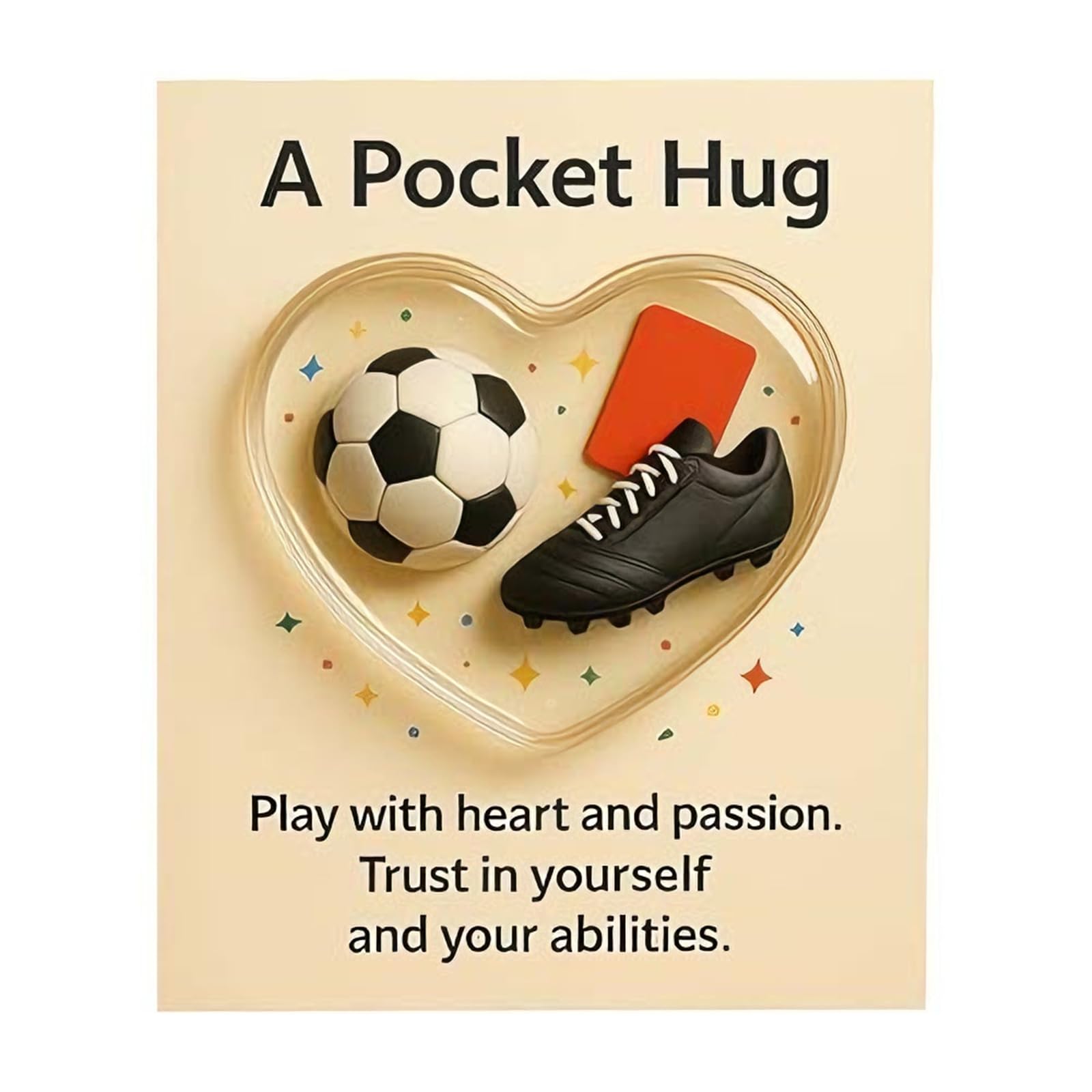 hogtnd Portable Sports Acrylic Pockets Hug Heart Card, Handmade Surprise Sports Theme Pockets Hug Card, Acrylic Love Card, Message Card, Greeting