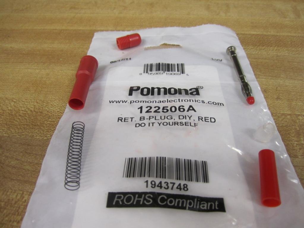 flukePomona 122506A DIY Retractable Sheath Banana Plug, Red