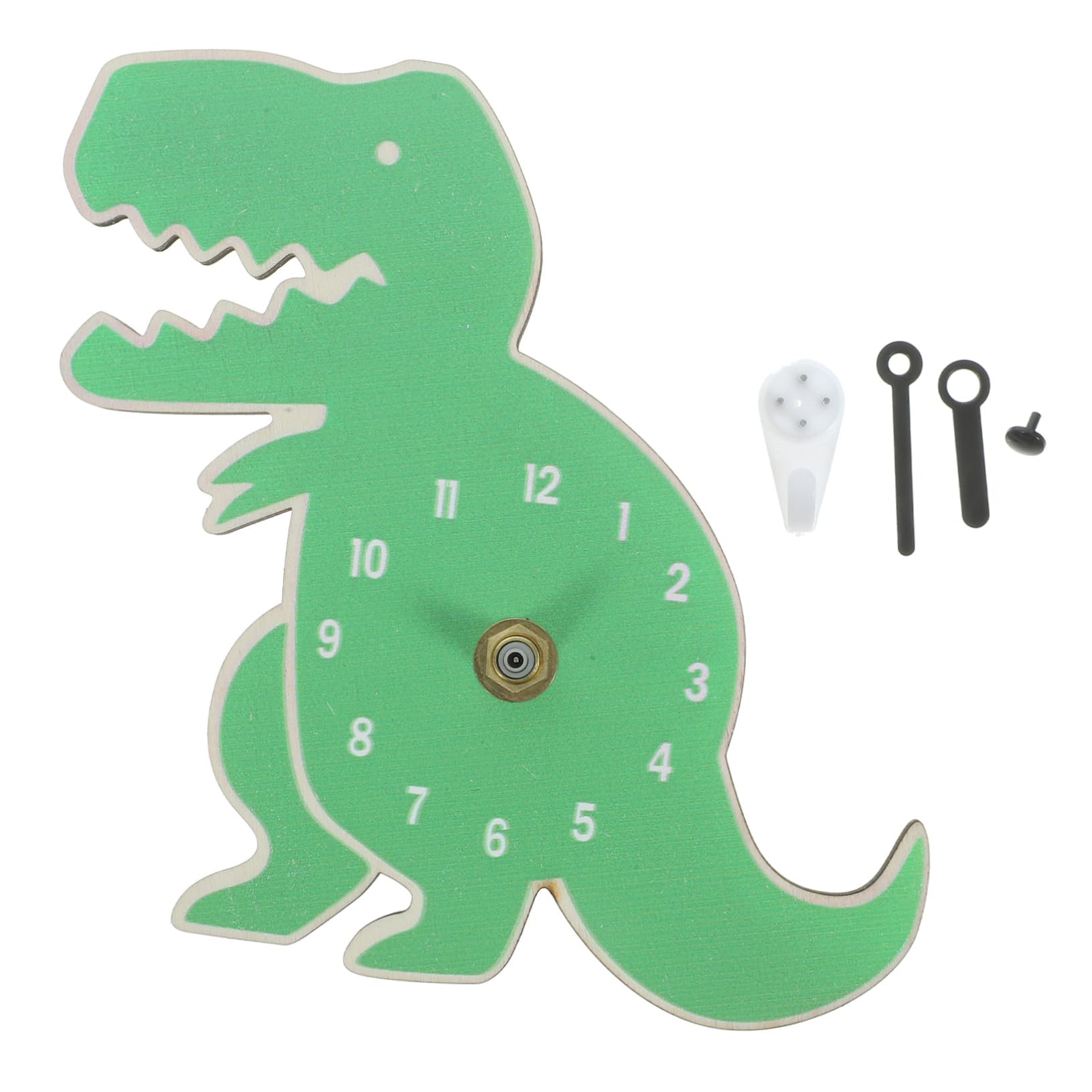 PRETYZOOM 5St Dinosaurier-Uhr Nachttischuhren Ticken Kinderzimmer Outdoor-Wanduhr Retro lernuhr kinderlernuhr wanduhr Kind wanduhre Innenwanduhr Cartoon-Dinosaurier-Wanduhr Holz Green