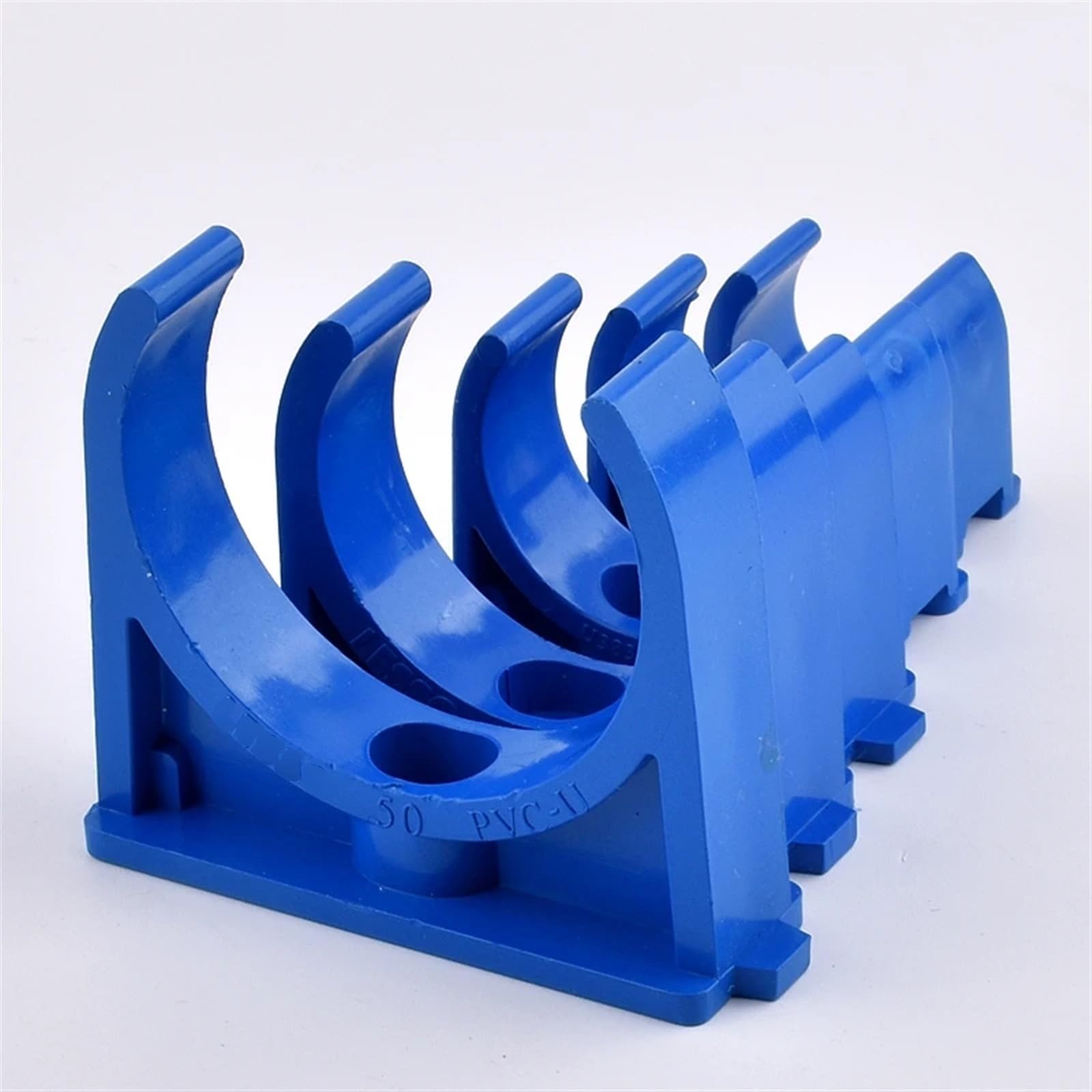Fascette a U in PVC a forma di U per tubi in PVC blu per tubi dell'acqua da 20 a 50 mm, confezione da 5 a 20 pezzi(50 mm)