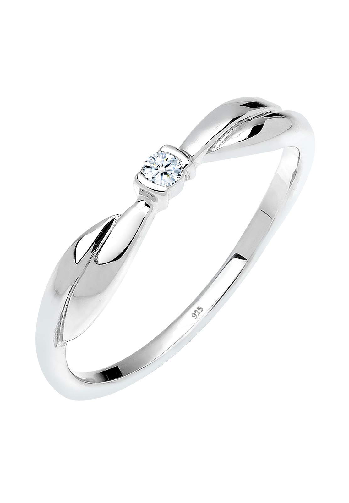 Elli DIAMONDS Ring Women Engagement with Diamond (0.03 ct.) in 925 Sterling Silver