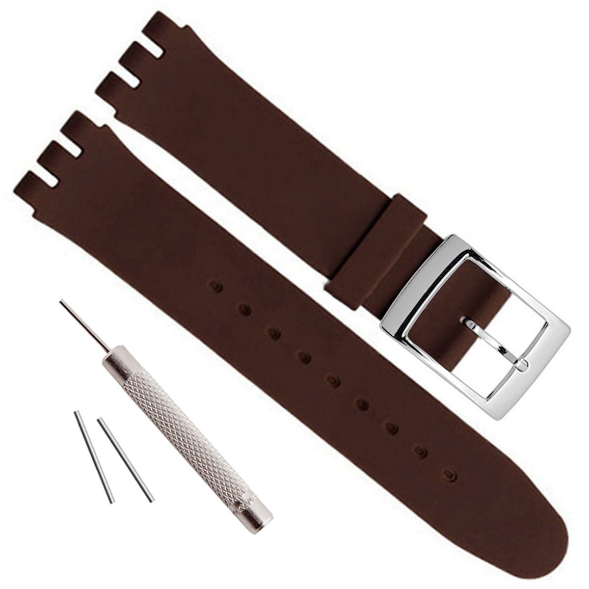 Boucle en acier inoxydable plaqué argent bracelet en caoutchouc de silicone étanche